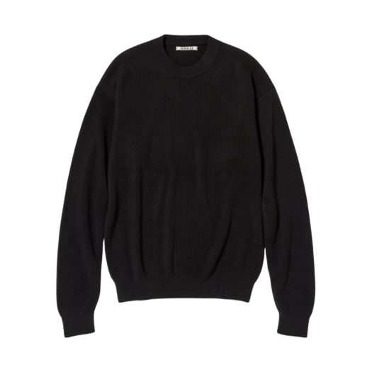 Auralee Super Hard Twist Rib Knit P/O Black