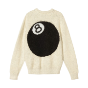 Stussy 8 Ball Heavy Brushed Mohair Sweater Cream