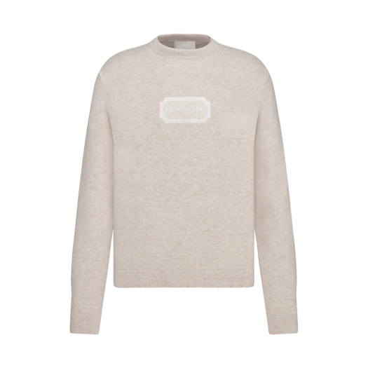 Dior Christian Dior Couture Cashmere Jersey Sweater Beige