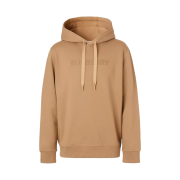 Burberry Logo Print Cotton Hoodie Camel
