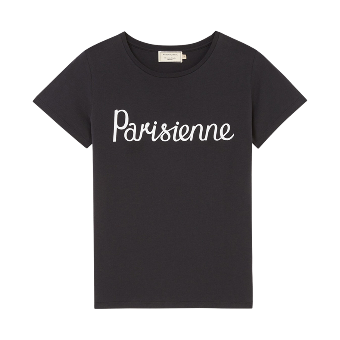 (W) 메종 키츠네 파리지앵 클래식 티셔츠 블랙((W) Maison Kitsune Parisienne Classic T-Shirt Black) - 1