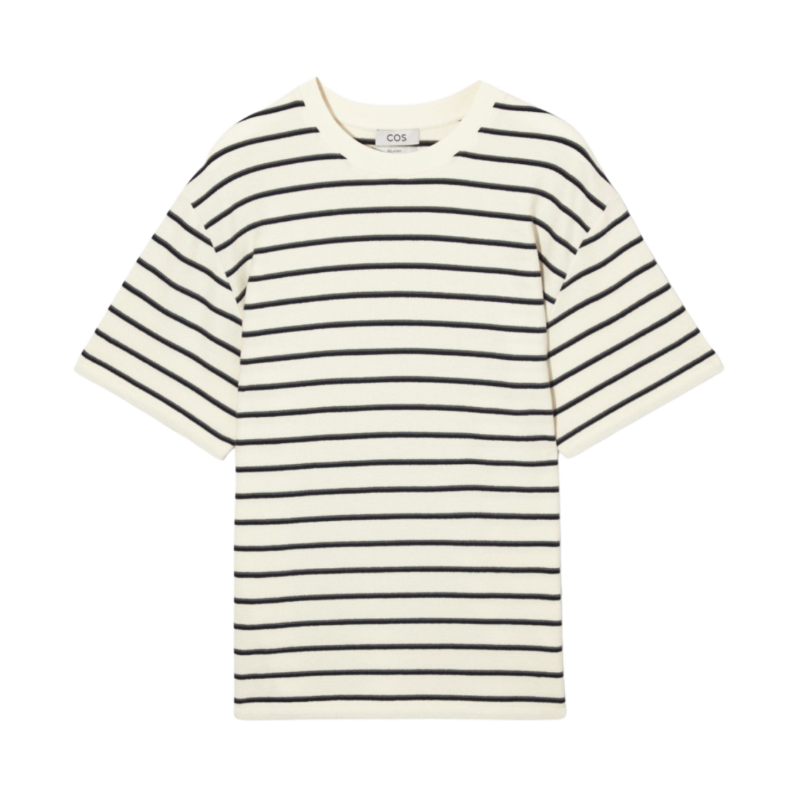 코스 스트라이프 부클레 티셔츠 크림(COS Striped Boucle T-Shirt Cream) - 1