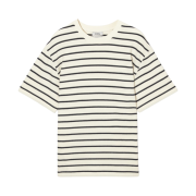 COS Striped Boucle T-Shirt Cream