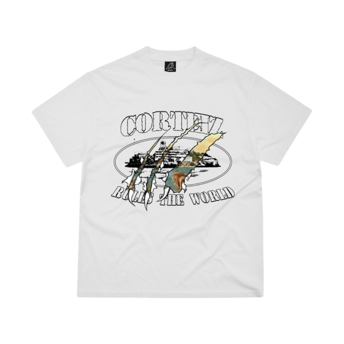 코르테이즈 나니아 립 티셔츠 뉴 블랭크 화이트
