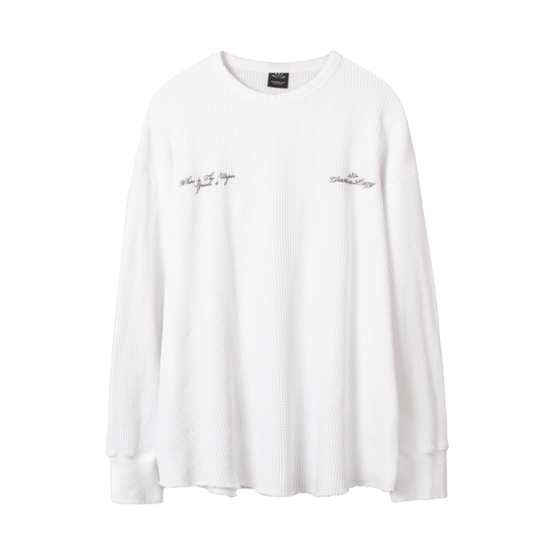 게더레이지 와이드 컷 와플 슬리브 화이트(Gatherlazy Wide Cut Waffle Sleeves White)