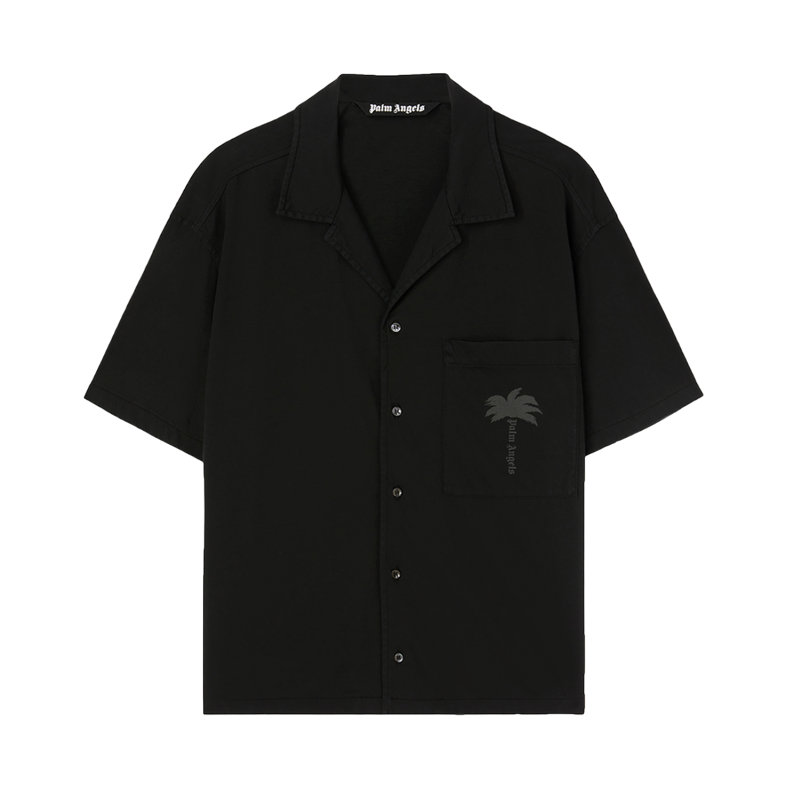 P8IMMC299 PALM ANGELS Palms Bowling Shirt SS Black