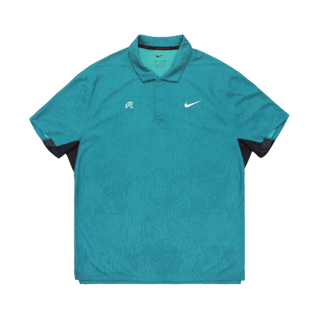 말본 골프 x 나이키 드라이핏 ADV 타이거 우즈 자카드 폴로 워시드 틸(Malbon Golf x Nike Dri-Fit ADV Tiger Woods Jaquard Polo Washed Teal) - 1