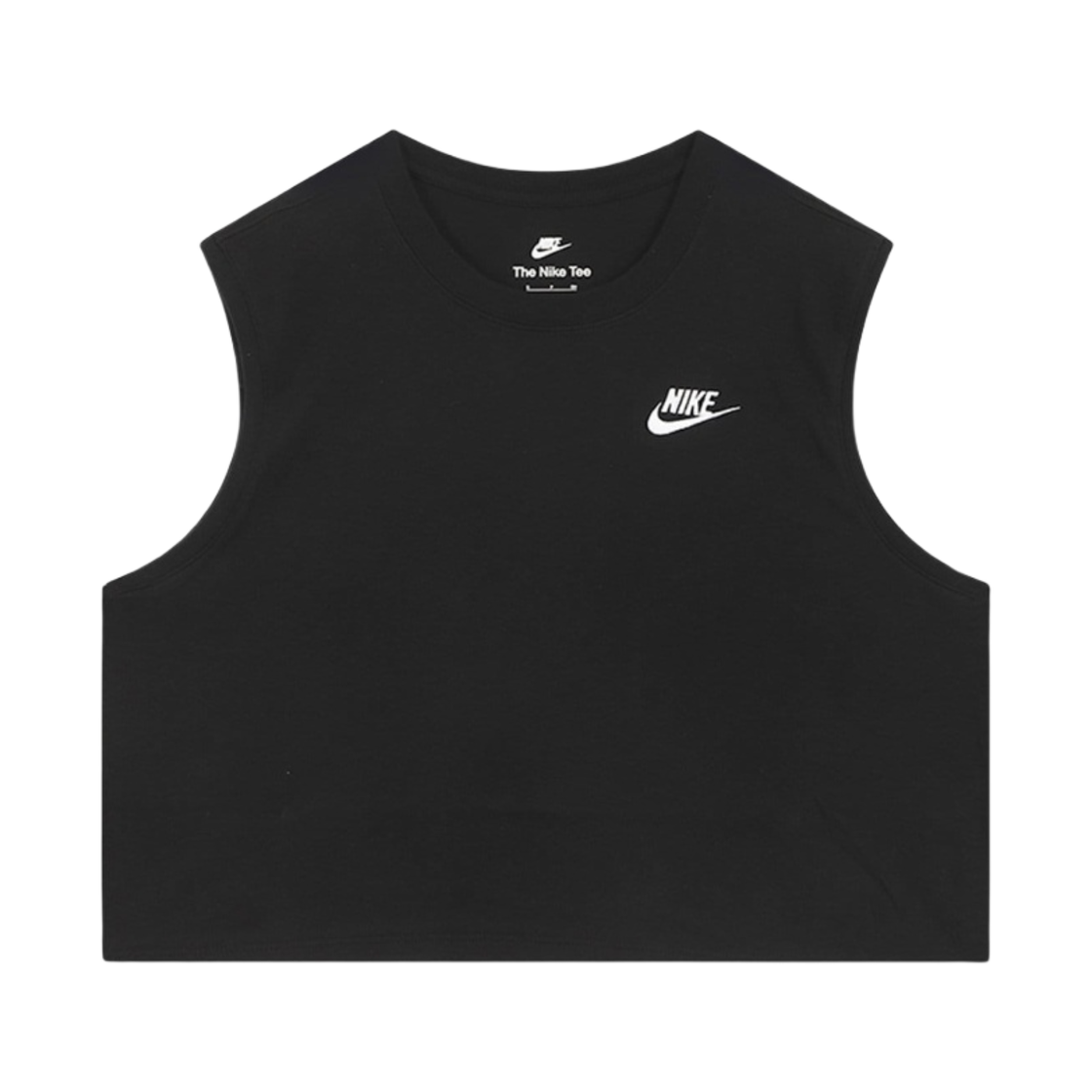 FV5506-010 (W) Nike NSW Club Sleeveless Cropped Top Black White - Asia