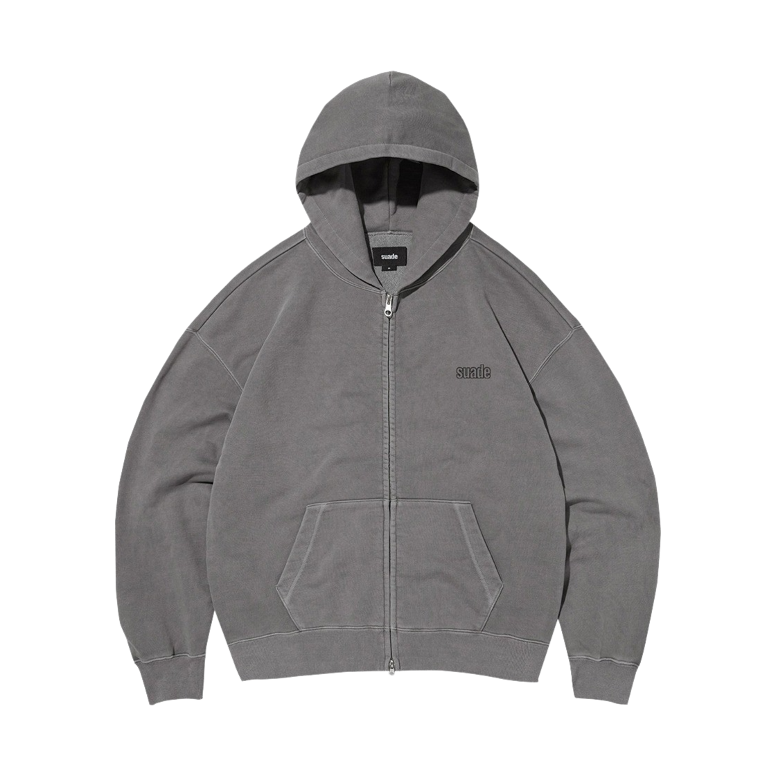 스웨이드 워시드 후드 집업 피그먼트 그레이(Suade Washed Hood Zip Up Pigment Grey)