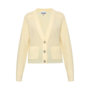 (W) Ganni Soft Wool Cardigan Alabaster Gleam