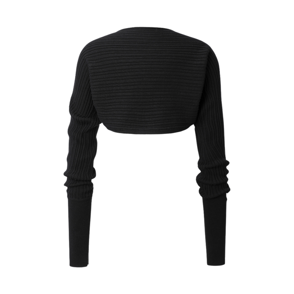 (W) 쓰리타임즈 골지 코튼 볼레로 블랙((W) Threetimes Golgi Cotton Bolero Black) - 2