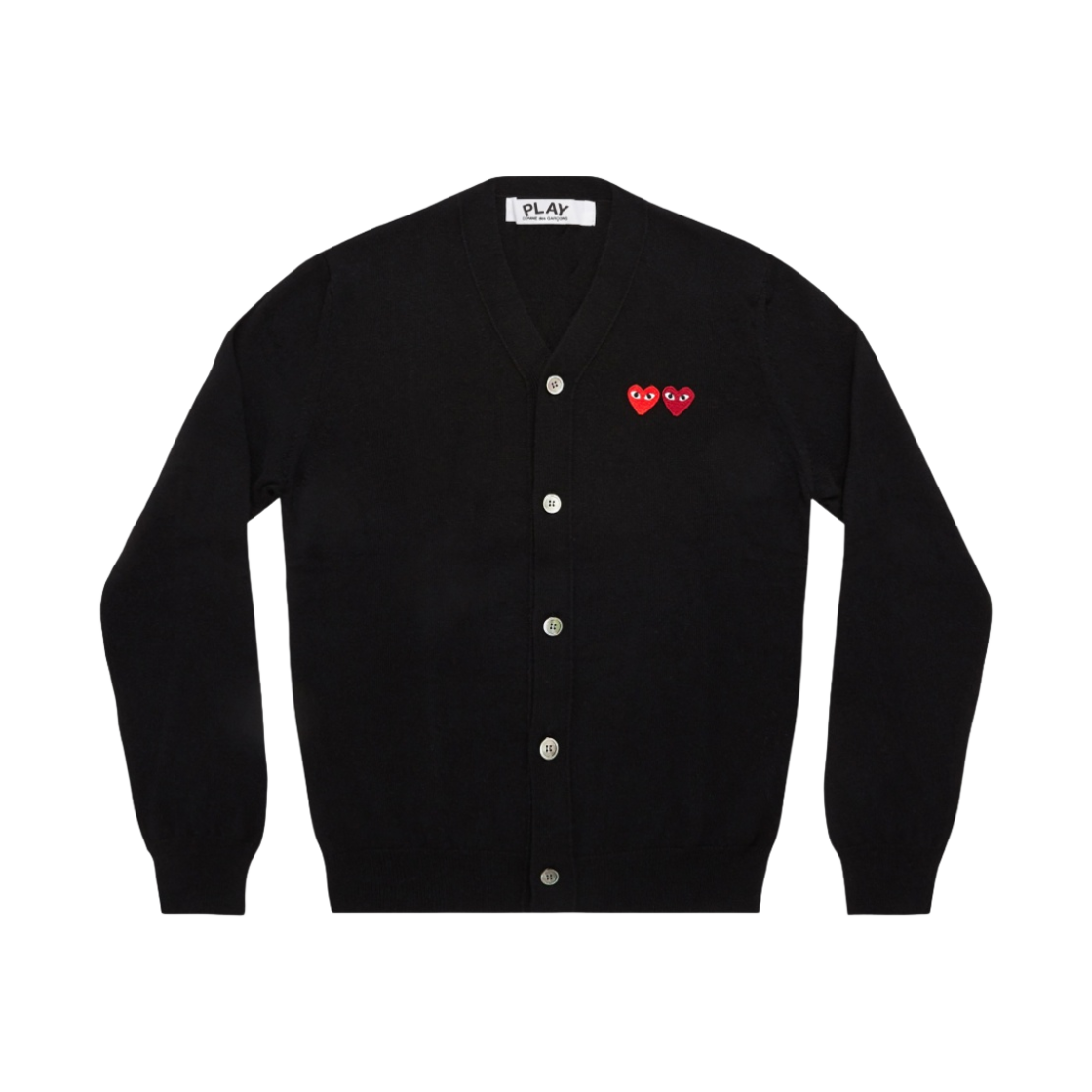 플레이 꼼데가르송 더블 하트 가디건 블랙(Play Comme des Garcons Double Heart Cardigan Black) - 1