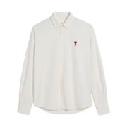 AMI de Coeur Cotton Oxford Button Down Shirt Natural White