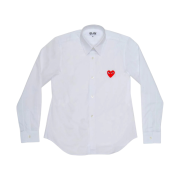 (W) Play Comme des Garcons Red Heart Shirt White