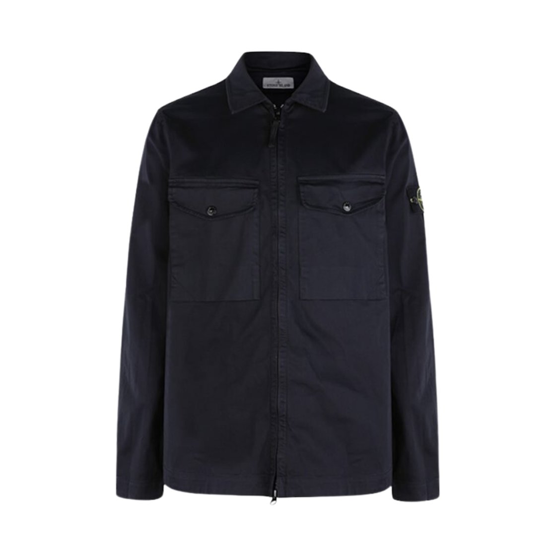 801510812-V0020 Stone Island 10812 Stretch Cotton Satin Garment Dyed Overshirt Navy - 24SS
