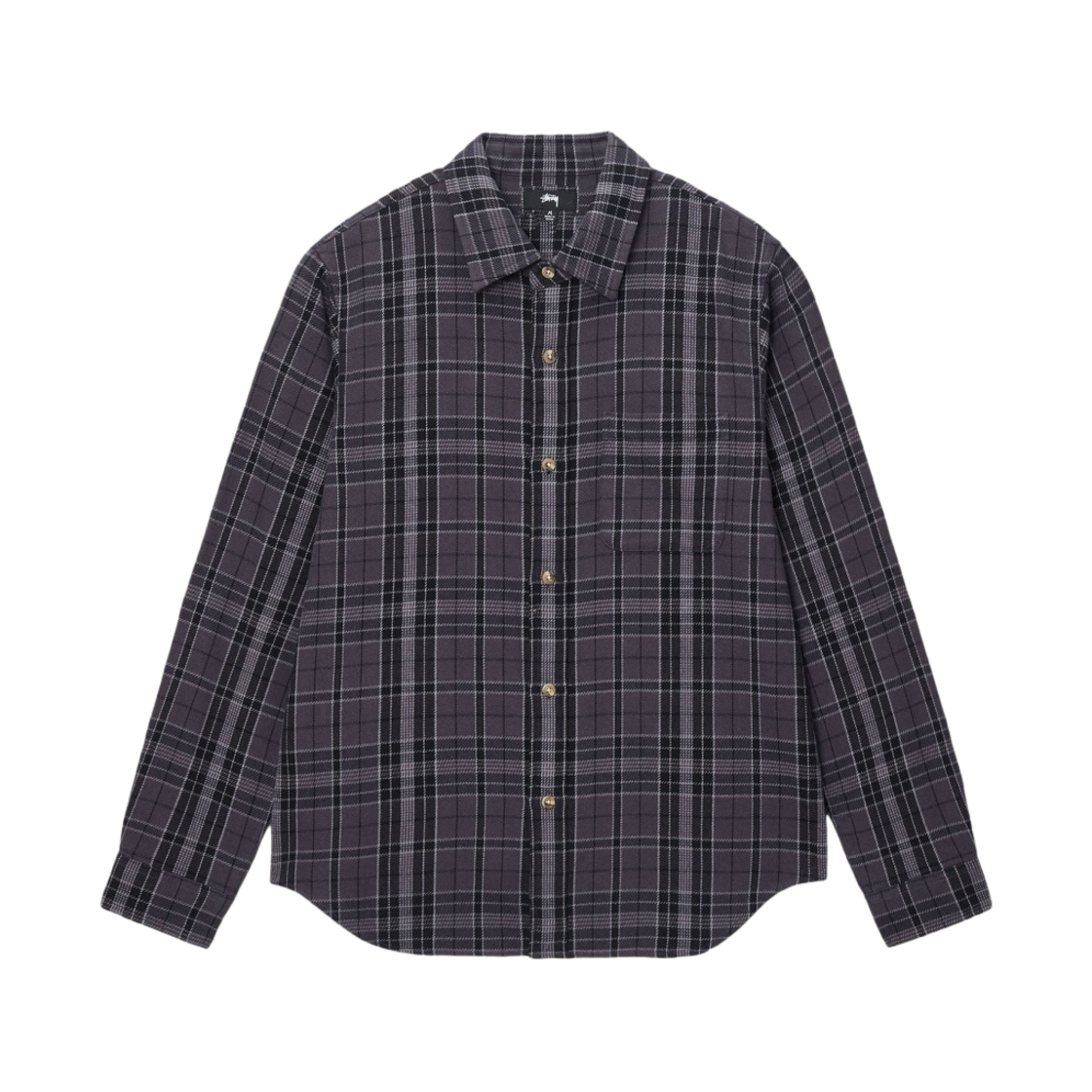 1110303 Stussy Stones Plaid Shirt Black