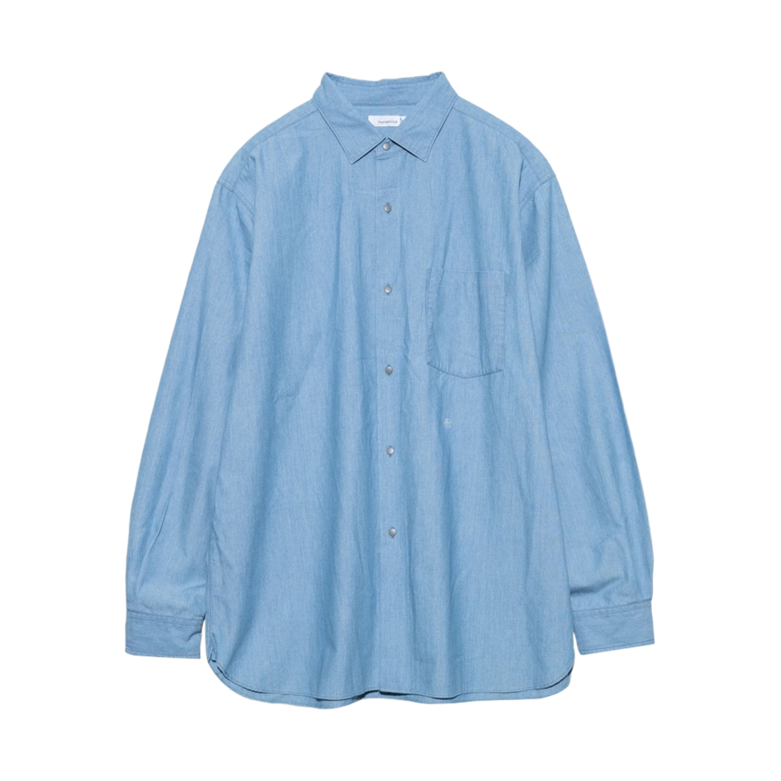 SUGF359 Nanamica Regular Collar Chambray Shirt Indigo Bleach