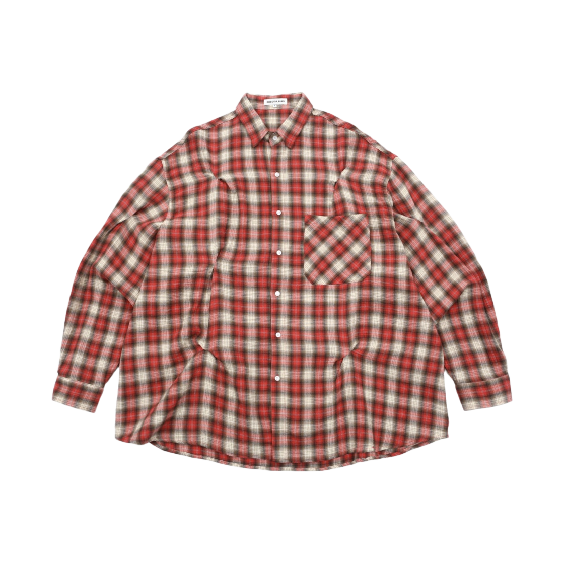 - Nos Couleurs Check Bite Shirts Cherry