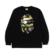 BAPE 1st Camo Big Ape Head L/S T-Shirt Black Yellow
