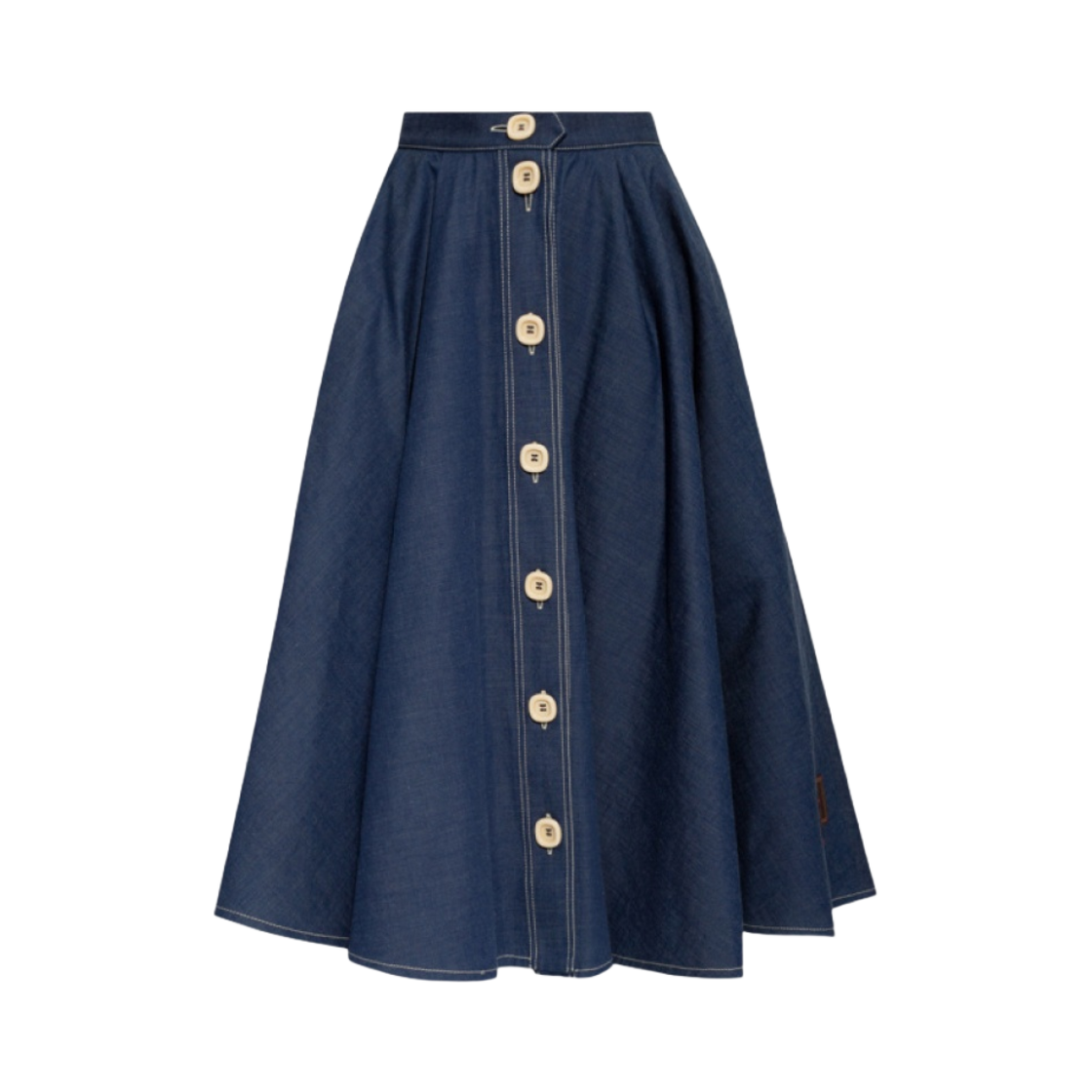 (W) 구찌 플리츠 데님 스커트 블루((W) Gucci Pleated Denim Skirt Blue) - 1