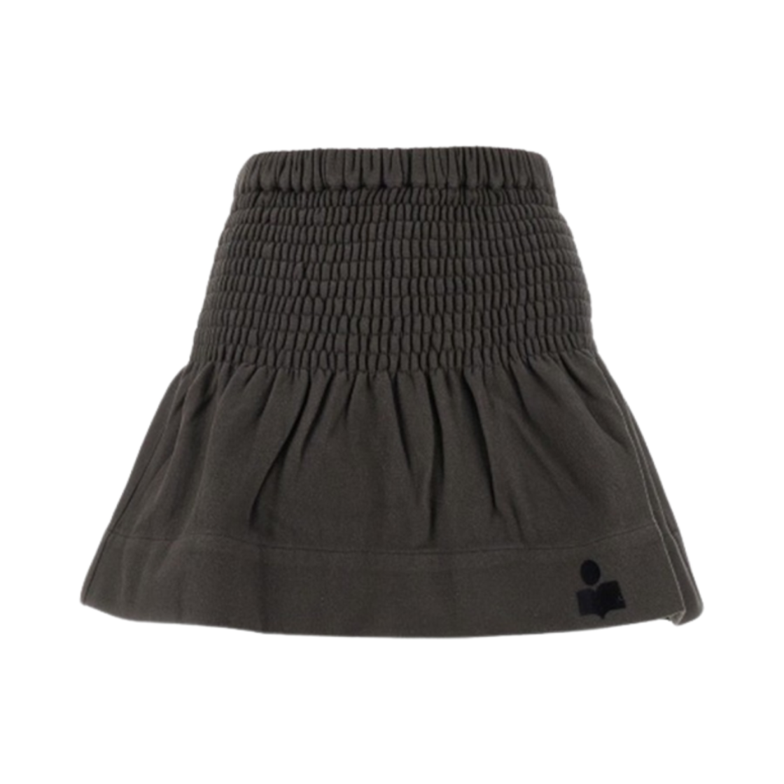 JU0146FC-A1M07E-02FK (W) Isabel Marant Pacifica Short Smocked Jersey Skirt Black - 25SS