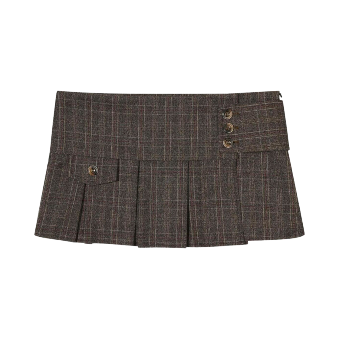 - (W) Bohemian Seoul Pleated Wrap Skirt Deep Brown