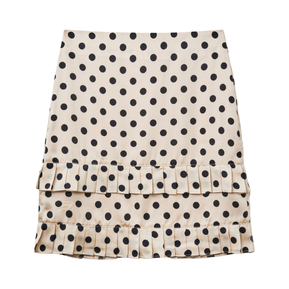 피브스 피브스 도트 플리츠 스커트 베이지