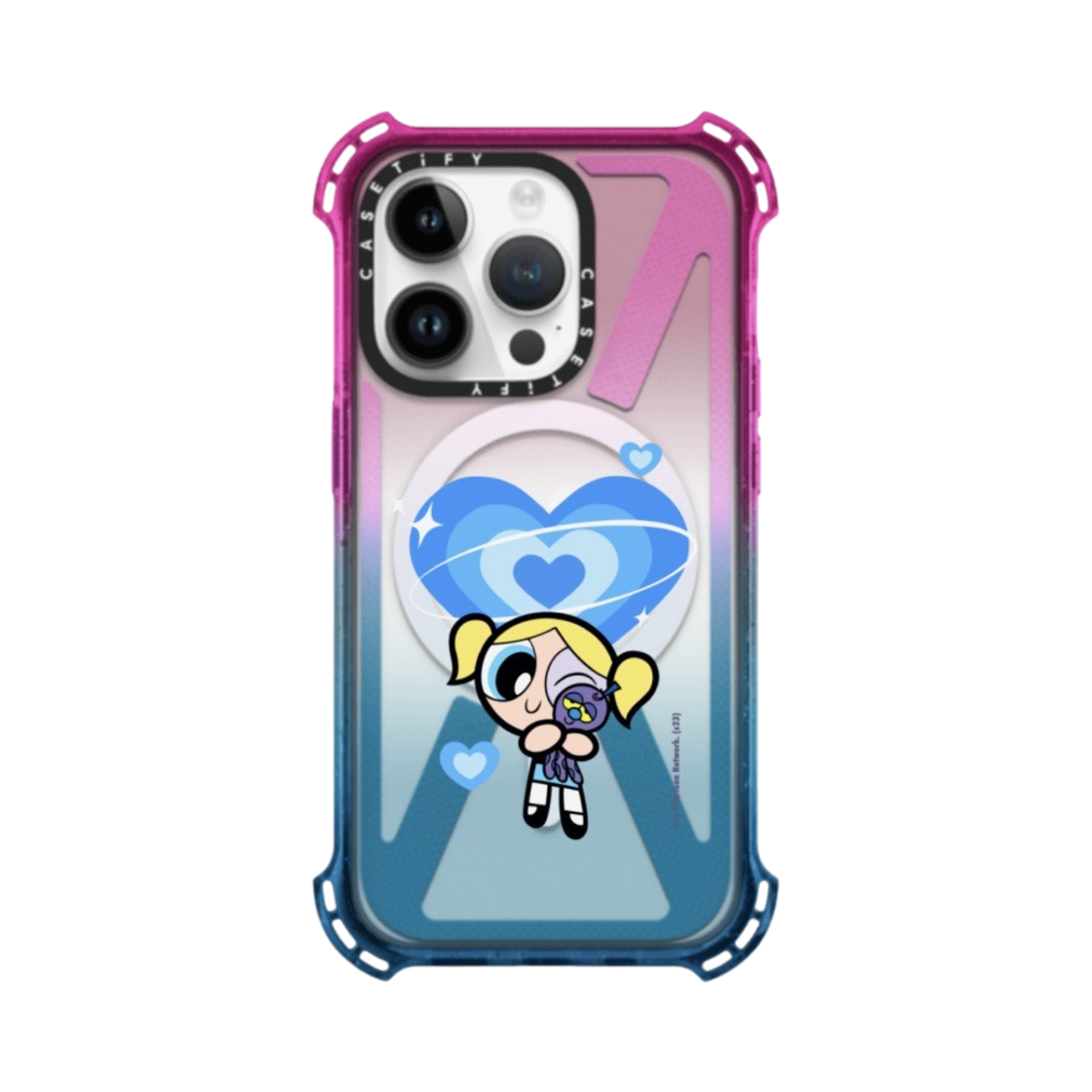 케이스티파이 x 파워퍼프걸 커스텀 아이폰 버블스 바운스 케이스 반투명 코튼 캔디(Casetify x The Powerpuff Girls Custom iPhone Bubbles Bounce Case Sheer Cotton Candy) - 1