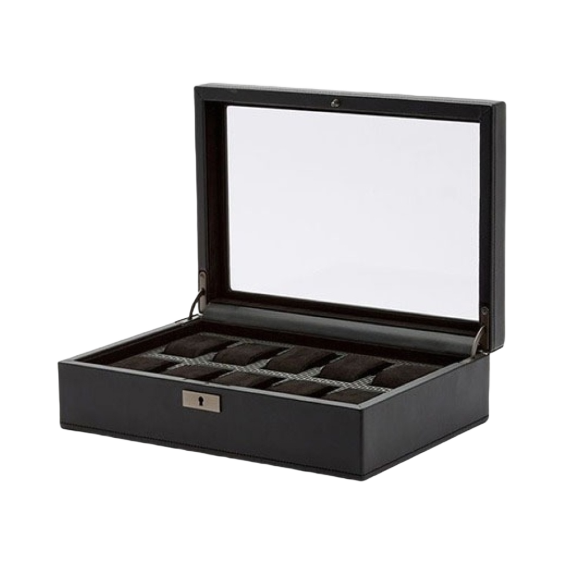 울프 1834 액시스 10 피스 워치 박스 파우더 코트 블랙(Wolf 1834 Axis 10 piece Watch Box Powder Coat Black)