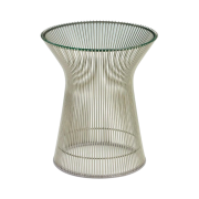 Knoll Platner Side Table Nickel Clear Glass 400mm