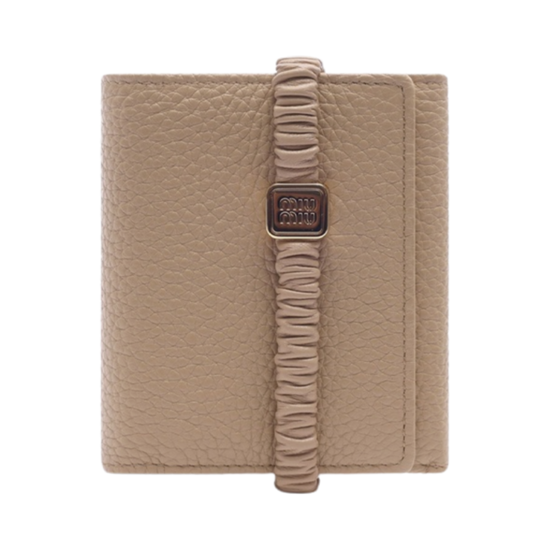 5MH051-2CSK-F03WC Miu Miu Logo Loop Wallet Beige Mint
