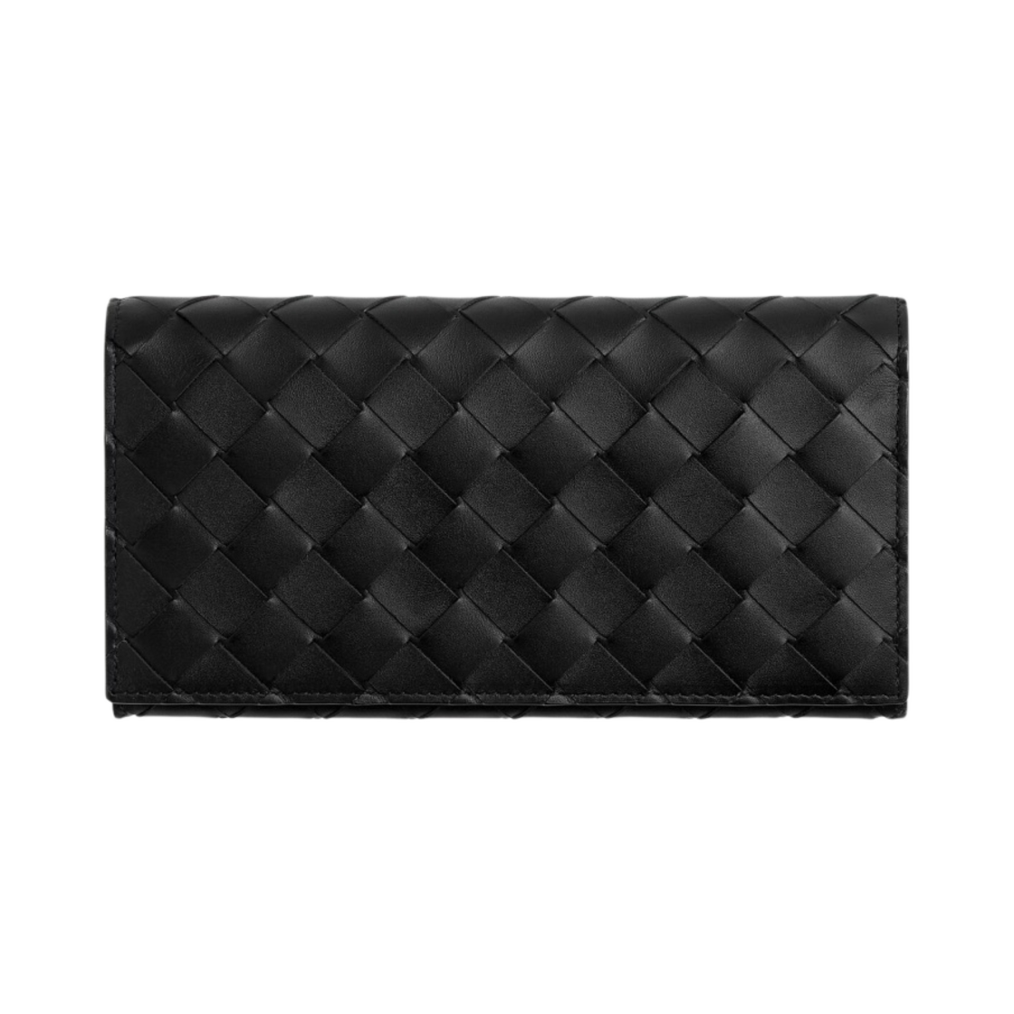 보테가 베네타 코인 장지갑 블랙 레드스톤(Bottega Veneta Long Wallet with Coin Purse Black Redstone) - 1
