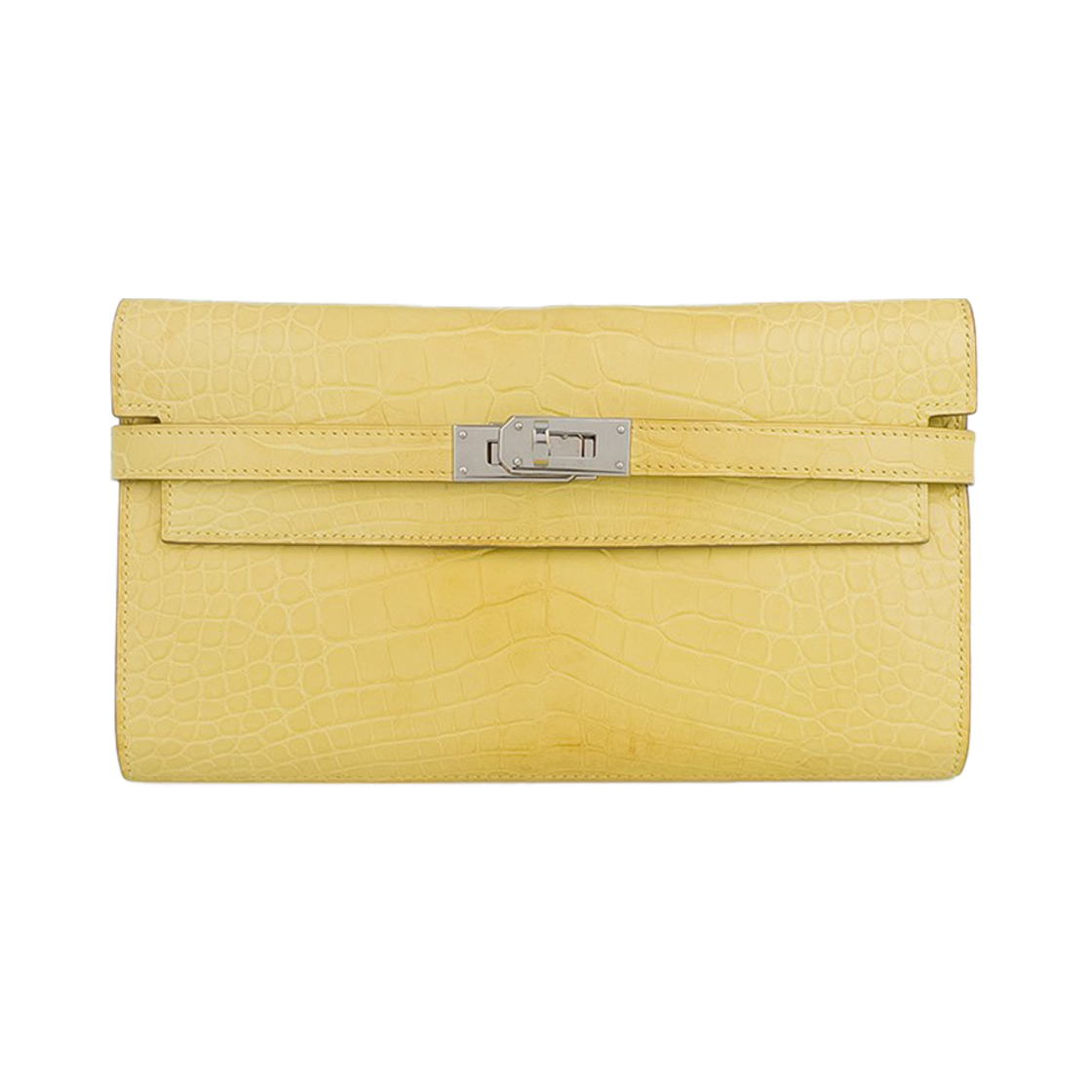ITORRSATMLMN Hermes Alligator Kelly Long Wallet Lime Palladium Hardware - 대표 이미지 #1