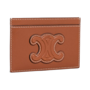 Celine Card Holder Cuir Triomphe in Smooth Lambskin Tan