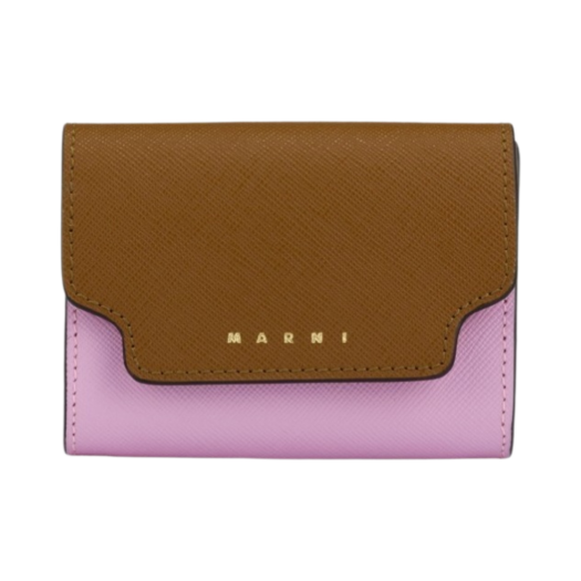 Marni Saffiano Leather Coin Case Moca Pink Candy Shell
