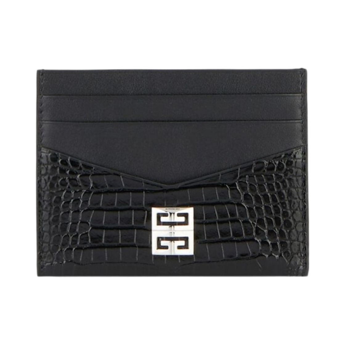 지방시 크로커다일 이펙트 레더 카드 홀더 블랙(Givenchy Card Holder in Crocodile Effect Leather Black) - 1