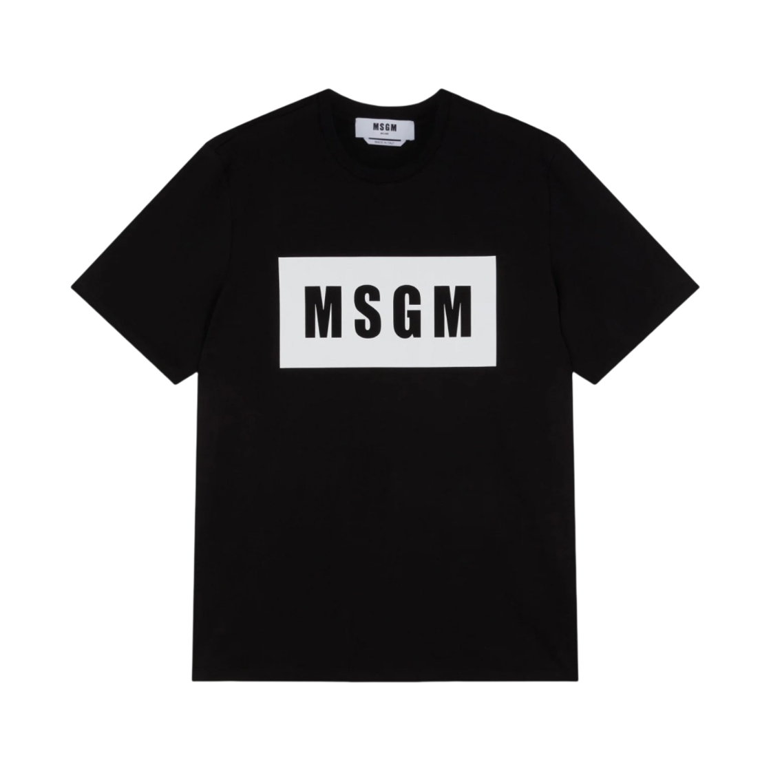2000MM520-200002-99 MSGM Cotton T-Shirt with Box Logo Black