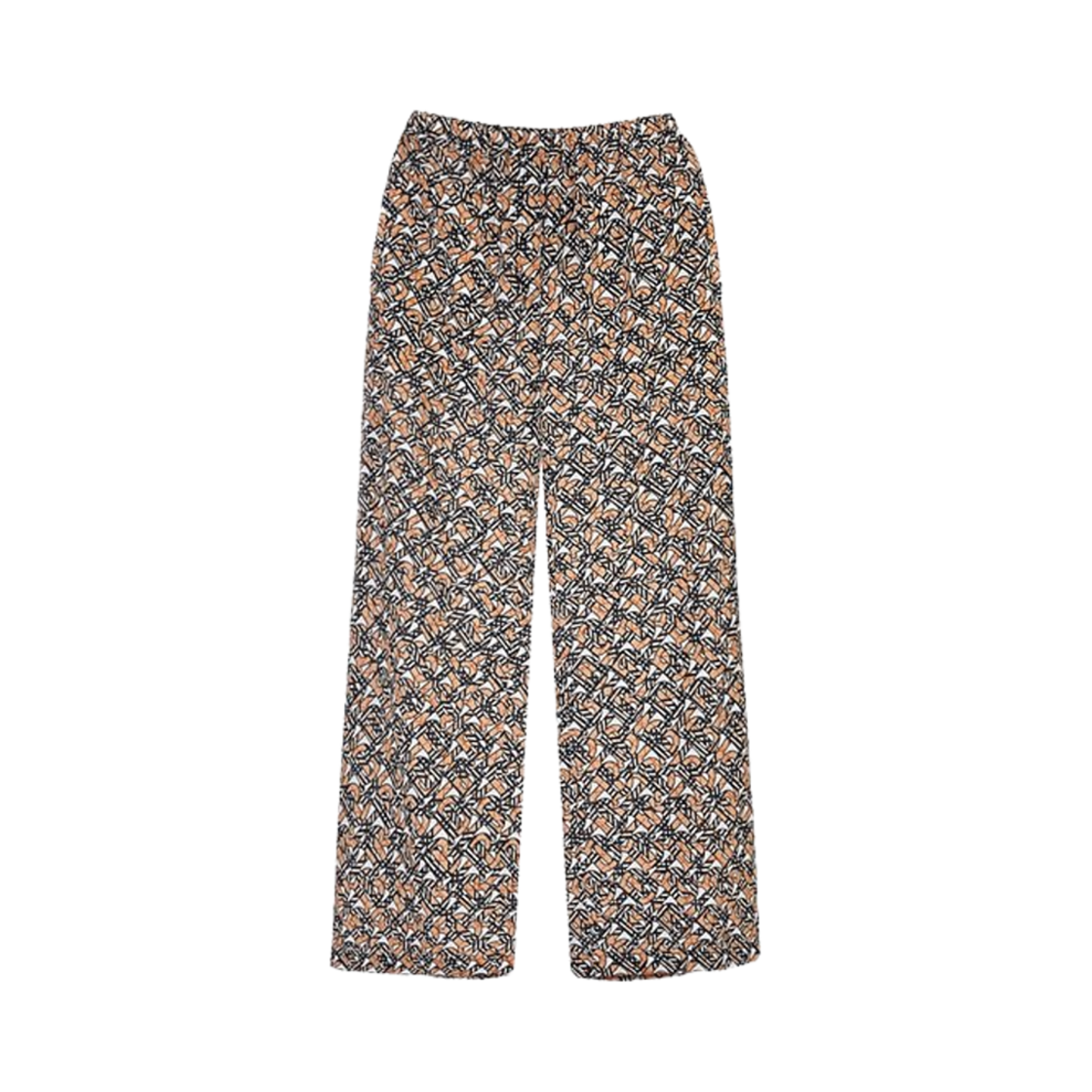(W) 버버리 모노그램 프린트 실크 팬츠 화이트 IP 패턴((W) Burberry Monogram Print Silk Pants White IP Pattern)