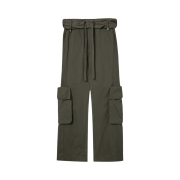 Open Yy Rolled Waist Cargo Pants Khaki