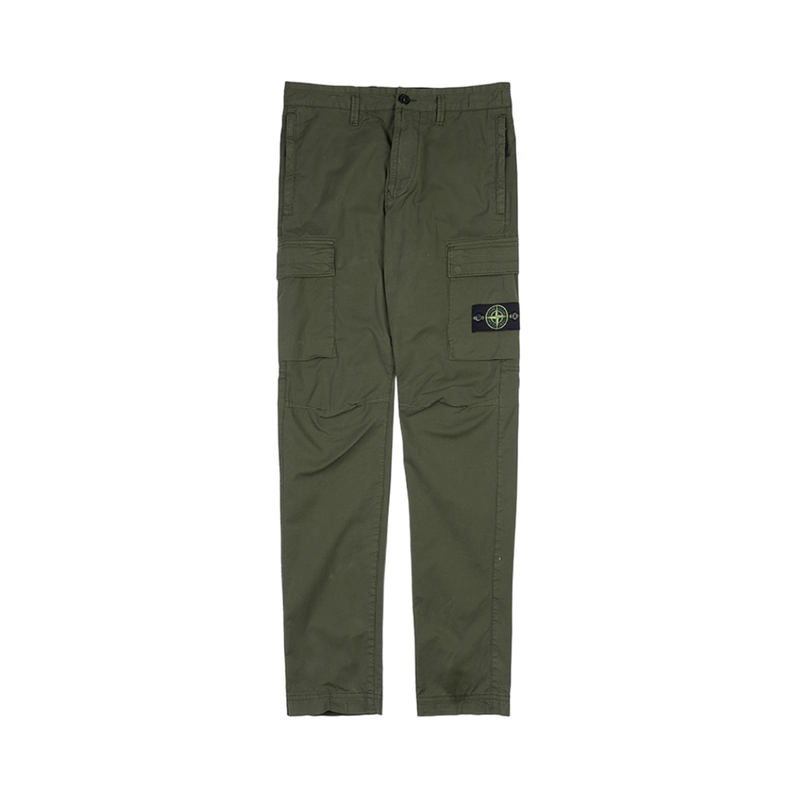스톤 아일랜드 32710 스트레치 코튼 개버딘 가먼트 다이드 카고 트라우저 올리브 그린 - 23FW