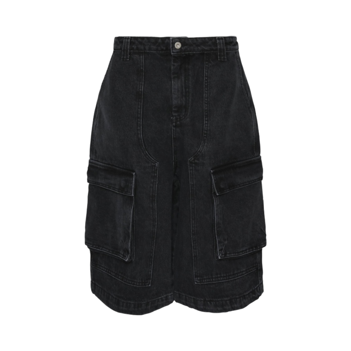 04-002 MJD Cargo Denim Bermuda Pants Black