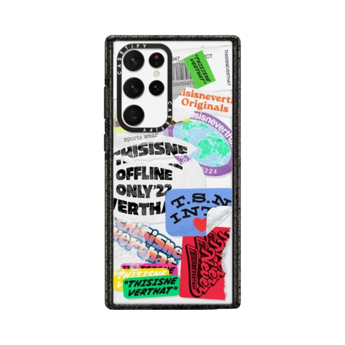 케이스티파이 x 디스이즈네버댓 갤럭시 스티커 임팩트 케이스 클리어 블랙(Casetify x Thisisneverthat Galaxy Sticker Impact Case Clear Black) - 1