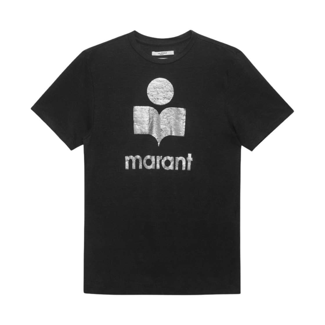 (W) 이자벨 마랑 콜디 리넨 로고 티셔츠 블랙 실버