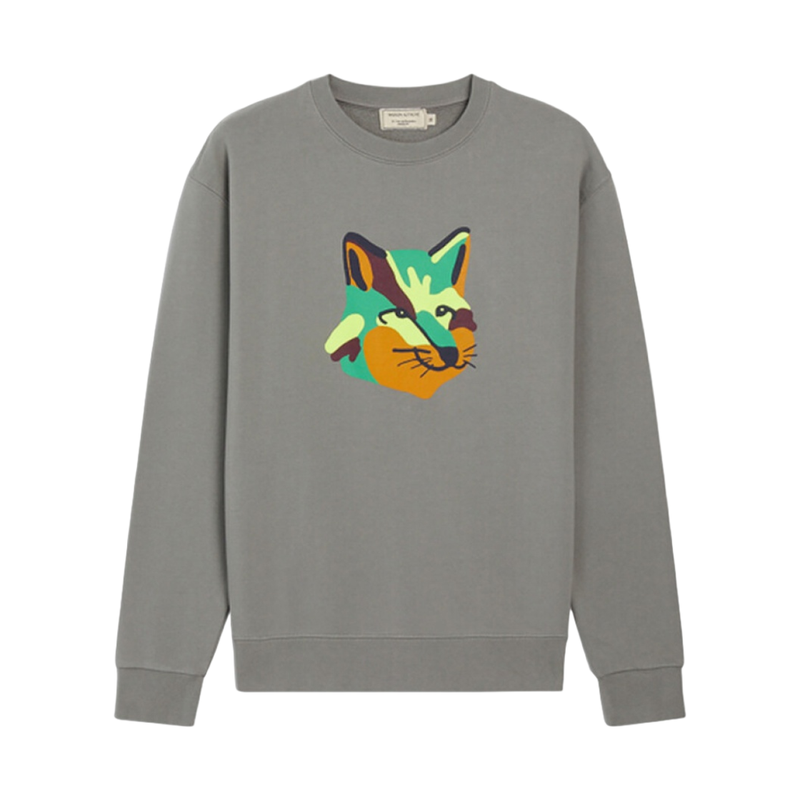 메종 키츠네 네온 폭스 프린트 스웨트셔츠 다크 그레이(Maison Kitsune Neon Fox Print Sweatshirt Dark Grey) - 1