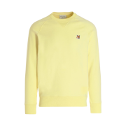 Maison Kitsune Fox Head Patch Classic Sweatshirt Light Yellow