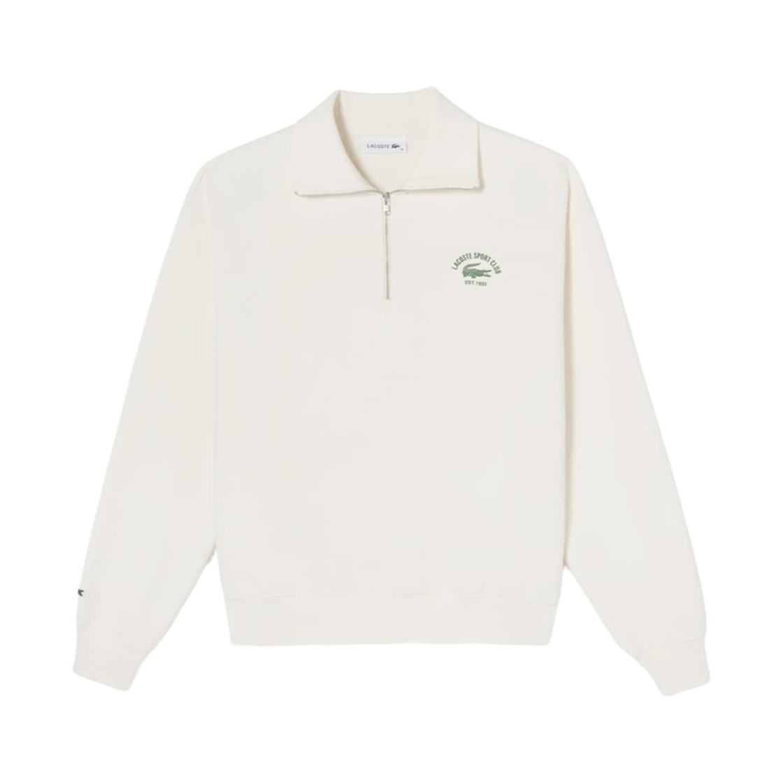 (W) 라코스테 테니스 하프 집 스웨트셔츠 화이트((W) Lacoste Tennis Half Zip Sweatshirt White) - 1