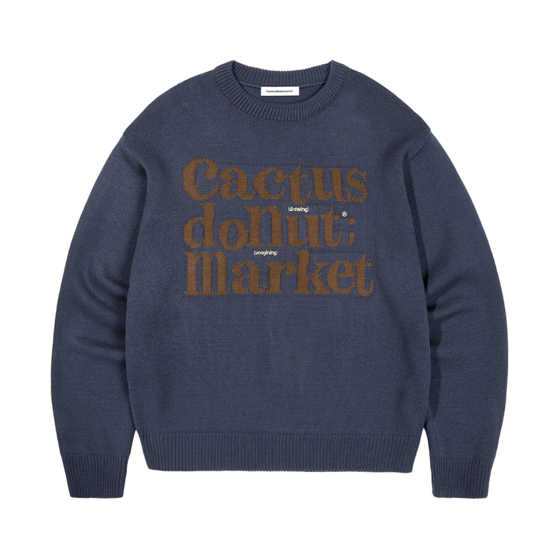 캑터스도넛마켓 씨디엠 베이직 로고 스웨터 네이비