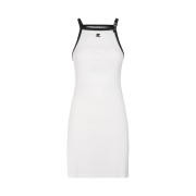(W) Courreges Buckle Contrast Dress Heritage White Black