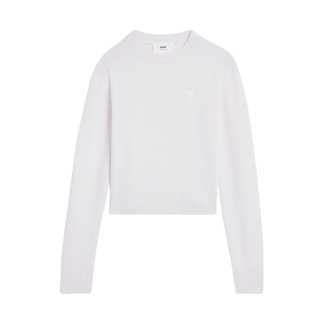 (W) 아미 토날 하트 로고 스웨터 내츄럴 화이트((W) AMI Tonal de Coeur Sweater Natural White) - 1