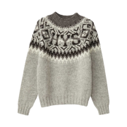 (W) Hysteric Glamour x Harley of Scotland HYS Logo Jacquard Nordic Sweater Top Gray